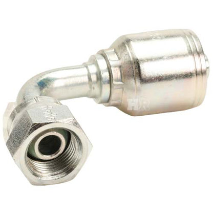 3/8" Female British Standard Parallel Pipe Cone Seat Swivel 90˚ Elbow Hydraulic Fitting