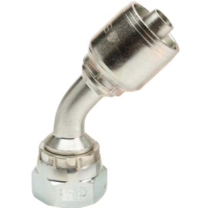 5/8" Female British Standard Parallel Pipe Cone Seat Swivel 45˚ Elbow Hydraulic Fitting