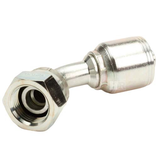 5/8" Female British Standard Parallel Pipe Cone Seat Swivel 45˚ Elbow Hydraulic Fitting