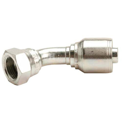 5/8" Female British Standard Parallel Pipe Cone Seat Swivel 45˚ Elbow Hydraulic Fitting