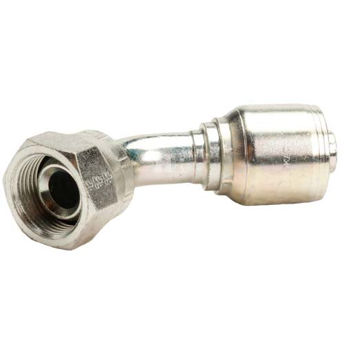 3/4" Female British Standard Parallel Pipe Cone Seat Swivel 45˚ Elbow Hydraulic Fitting