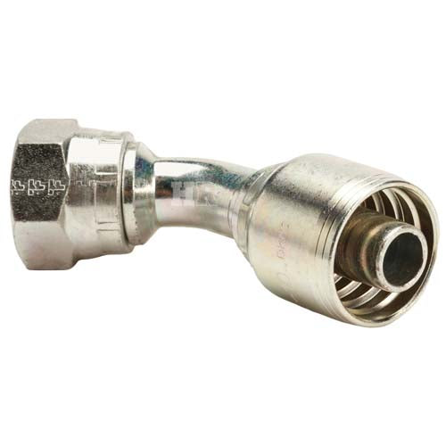 3/4" Female British Standard Parallel Pipe Cone Seat Swivel 45˚ Elbow Hydraulic Fitting