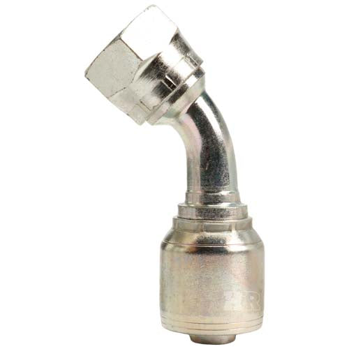 3/4" Female British Standard Parallel Pipe Cone Seat Swivel 45˚ Elbow Hydraulic Fitting