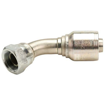 3/4" Female British Standard Parallel Pipe Cone Seat Swivel 45˚ Elbow Hydraulic Fitting