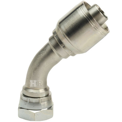 1" Female British Standard Parallel Pipe Cone Seat Swivel 45˚ Elbow Hydraulic Fitting