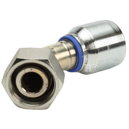 M42 X 2.0 Female Swivel 24˚ Cone (Heavy S30) with O-Ring 45˚ Elbow Hydraulic Fitting