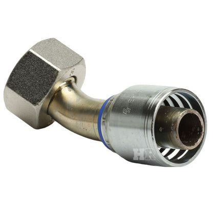 M42 X 2.0 Female Swivel 24˚ Cone (Heavy S30) with O-Ring 45˚ Elbow Hydraulic Fitting