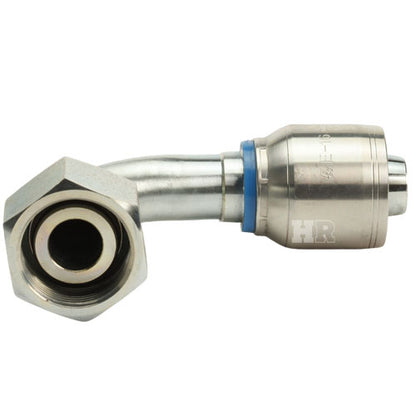 M42 X 2.0 Female Swivel 24˚ Cone (Heavy S30) with O-Ring 90˚ Elbow Hydraulic Fitting
