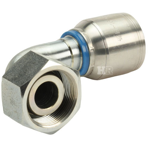 M42 X 2.0 Female Swivel 24˚ Cone (Heavy S30) with O-Ring 90˚ Elbow Hydraulic Fitting
