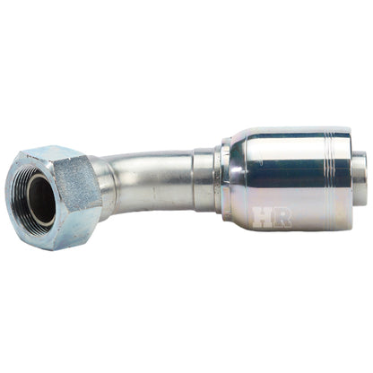 1 1/2" Female British Standard Parallel Pipe O-Ring Swivel 45° Elbow Hydraulic Fitting