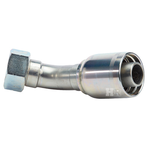 1 1/2" Female British Standard Parallel Pipe O-Ring Swivel 45° Elbow Hydraulic Fitting