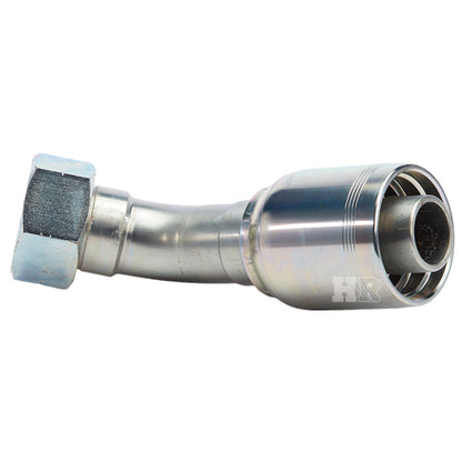 1 1/2" Female British Standard Parallel Pipe O-Ring Swivel 45° Elbow Hydraulic Fitting