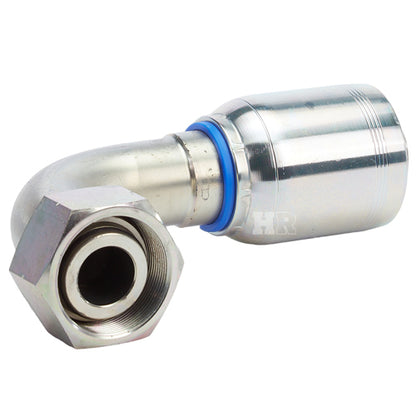 M52 X 2.0 Female Swivel 24° Cone (Heavy S38) with O-Ring 90° Elbow Hydraulic Fitting