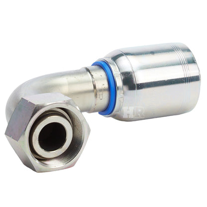 M52 X 2.0 Female Swivel 24° Cone (Heavy S38) with O-Ring 90° Elbow Hydraulic Fitting