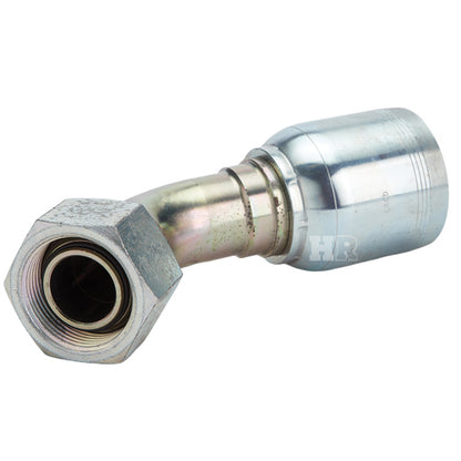 1 1/4" Female British Standard Parallel Pipe O-Ring Swivel 45° Elbow Hydraulic Fitting