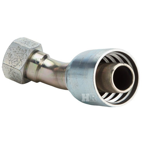 1 1/4" Female British Standard Parallel Pipe O-Ring Swivel 45° Elbow Hydraulic Fitting