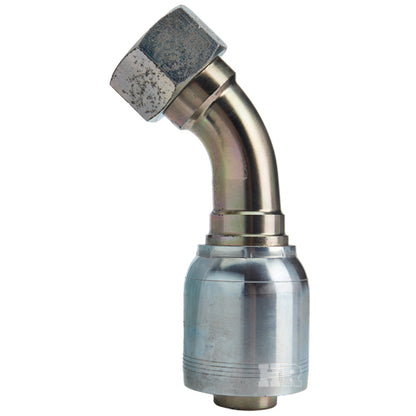 1 1/4" Female British Standard Parallel Pipe O-Ring Swivel 45° Elbow Hydraulic Fitting