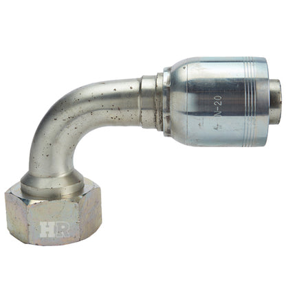 1 1/2" Female British Standard Parallel Pipe O-Ring Swivel 90° Elbow Hydraulic Fitting