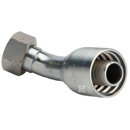 M42 X 2.0 Female Swivel 24° Cone (Heavy S30) with O-Ring 45° Elbow Hydraulic Fitting