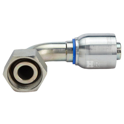 M52 X 2.0 Female Swivel 24° Cone (Heavy S38) with O-Ring 90° Elbow Hydraulic Fitting