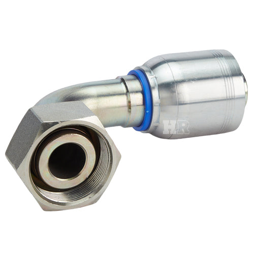 M52 X 2.0 Female Swivel 24° Cone (Heavy S38) with O-Ring 90° Elbow Hydraulic Fitting