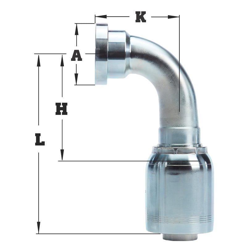 1 1/2" Code 62 Flange 90° Elbow Hydraulic Fitting