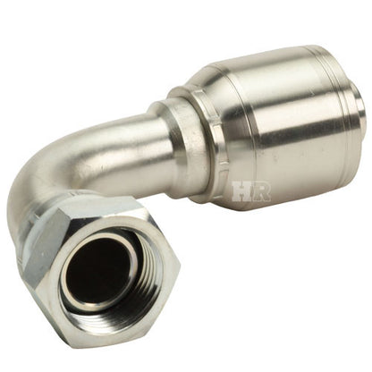 1" Female British Standard Parallel Pipe O-Ring Swivel 90° Elbow Hydraulic Fitting