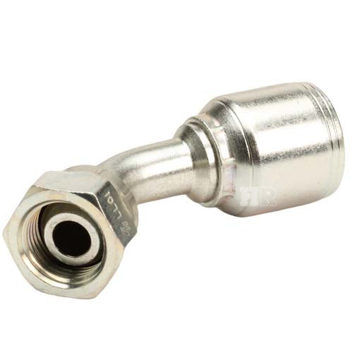 1/2" Female British Standard Parallel Pipe O-Ring Swivel 45° Elbow Hydraulic Fitting