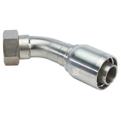 2" Female British Standard Parallel Pipe O-Ring Swivel 45° Elbow Hydraulic Fitting