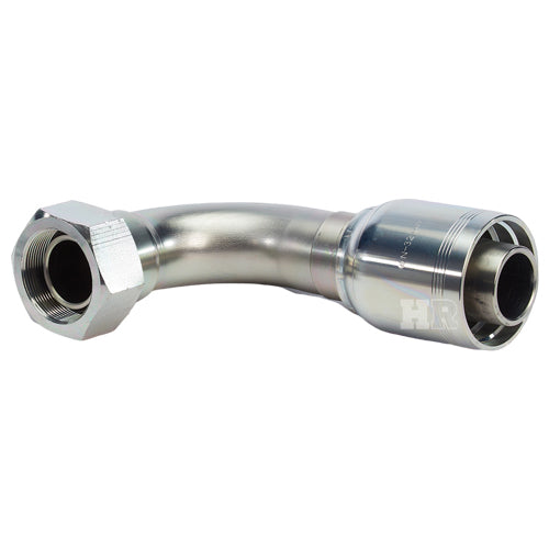 2" Female British Standard Parallel Pipe O-Ring Swivel 90° Elbow Hydraulic Fitting