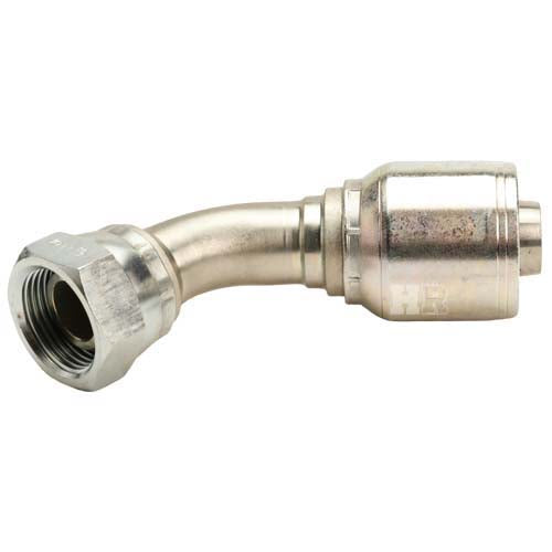 3/4" Female British Standard Parallel Pipe O-Ring Swivel 45° Elbow Hydraulic Fitting