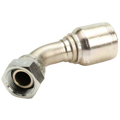 3/4" Female British Standard Parallel Pipe O-Ring Swivel 45° Elbow Hydraulic Fitting
