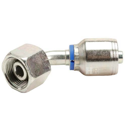 M22 X 1.5 Female Swivel 24° Cone (Heavy S14) with O-Ring 45° Elbow Hydraulic Fitting