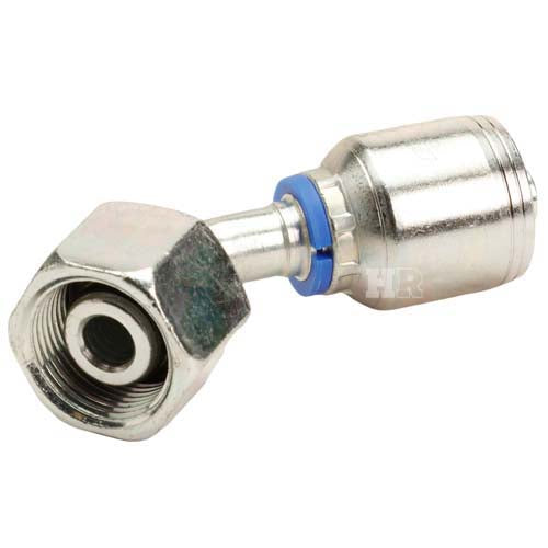M22 X 1.5 Female Swivel 24° Cone (Heavy S14) with O-Ring 45° Elbow Hydraulic Fitting