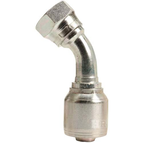 5/8" Female British Standard Parallel Pipe O-Ring Swivel 45° Elbow Hydraulic Fitting