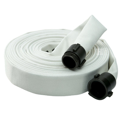 White 3" x 50' Single Jacket Mill Hose (2 1/2" Alum NH Couplings)