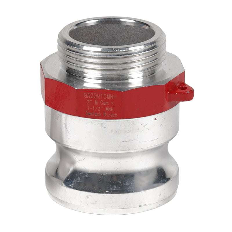 Aluminum 2" Male Camlock x 1 1/2" Male NH Fire Hose
