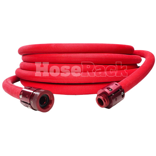 Red 1" x 100' Non-Collapsible Lightweight Hose (1" NPSH Threads - USA)