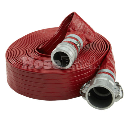 Red 1 1/2" x 50' Camlock Medium Duty Hose