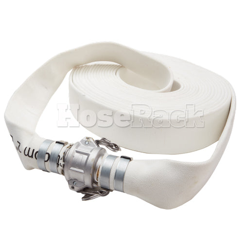 White 2" x 50' Camlock Double Jacket Mill Hose