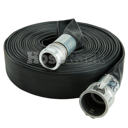 Black 2" x 50' Camlock Rubber Heavy-Duty Hose