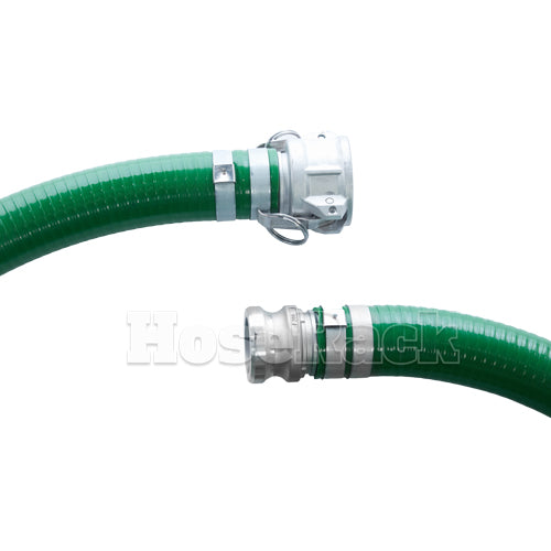 Green 3" x 15' Camlock Suction Hose