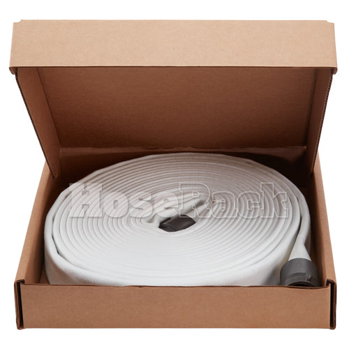 White 1" x 25' Double Jacket Industrial Hose (Alum NH Couplings)