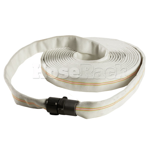 White 1" x 25' Double Jacket Industrial Hose (Alum NH Couplings)