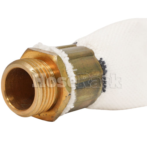 White 1" x 50' Double Jacket Mill Hose (3/4" GHT Couplings)