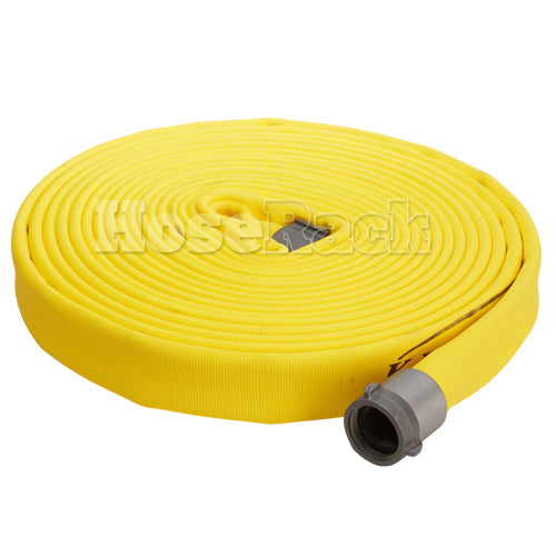 Yellow 1 1/2" x 50' Double Jacket Fire Hose (Alum NH Couplings)