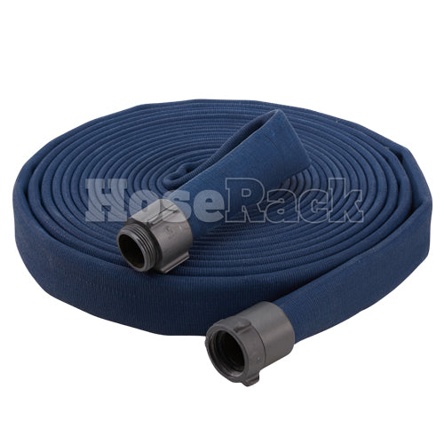 Blue 1 1/2" x 50' Double Jacket Fire Hose (Alum NH Couplings)