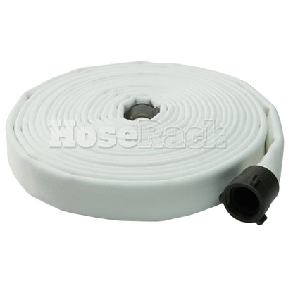 White 1 1/2" x 50' Double Jacket Mill Hose (Alum NPSH Couplings)