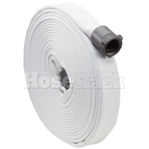White 1 1/2" x 50' Double Jacket Fire Hose (10 Pack)