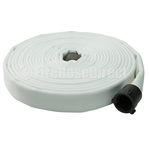 White 2" x 50' Double Jacket Mill Hose (Alum NPSH Couplings)